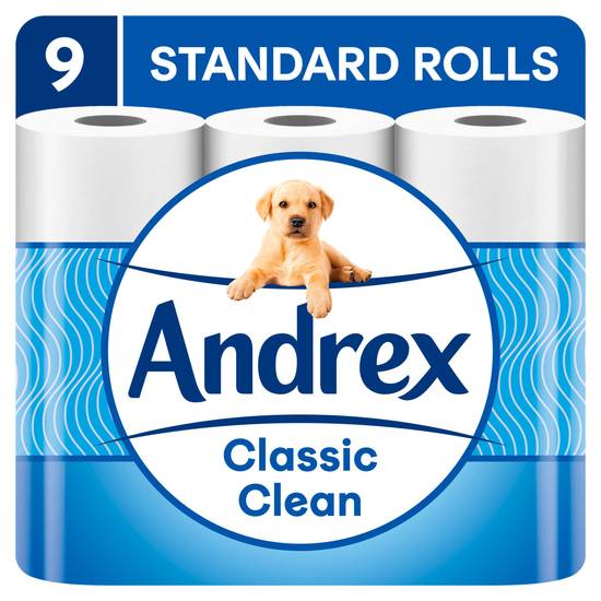 SAVE £1.00 Andrex Classic Clean Toilet Tissue 9 Rolls