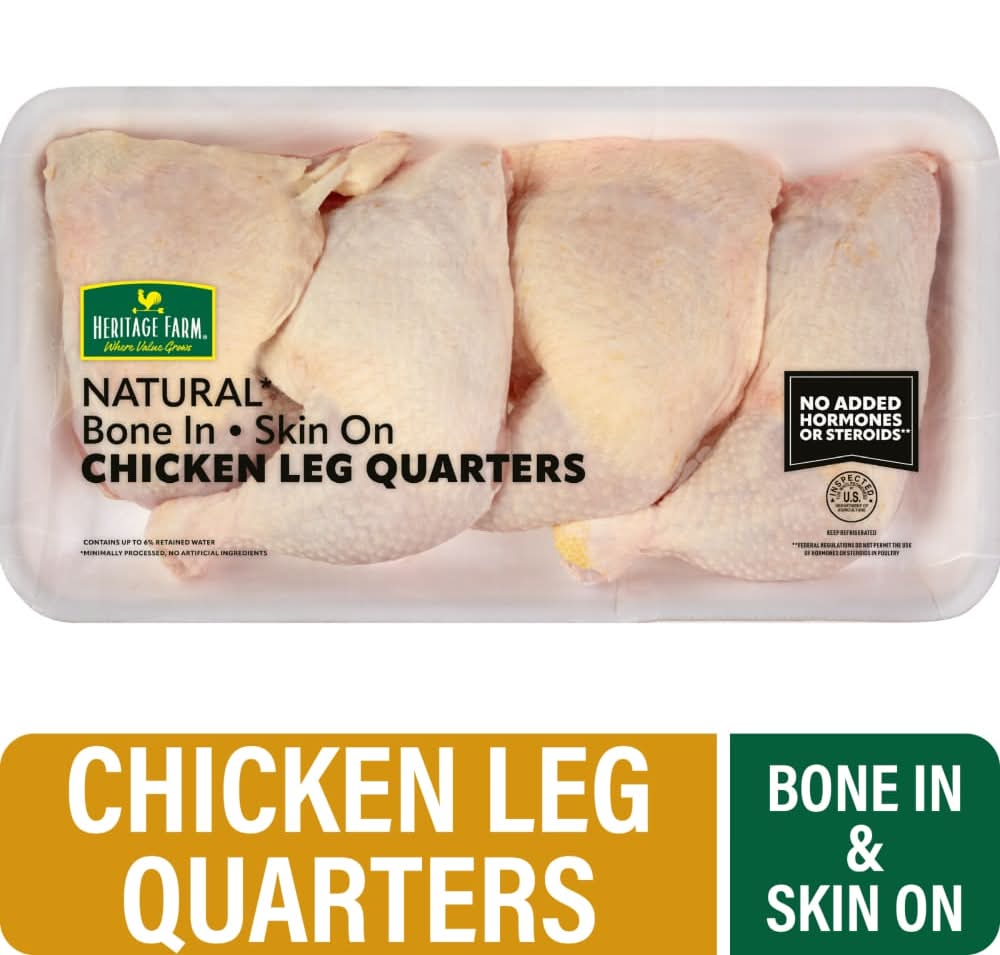 Heritage Farm® Bone In Skin On Chicken Leg Quarters