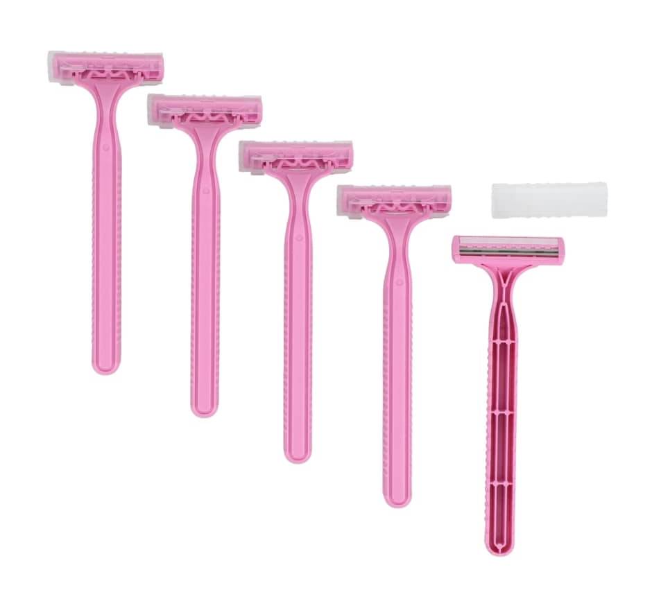 Family Beauty Twin Blade Disposable Razors, Pink (5 ct)