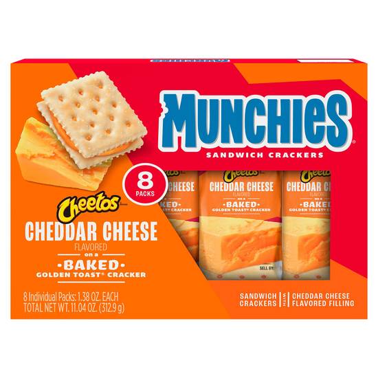 Munchies Cheddar Cheese Flavored Sandwich Crackers (8 ct)