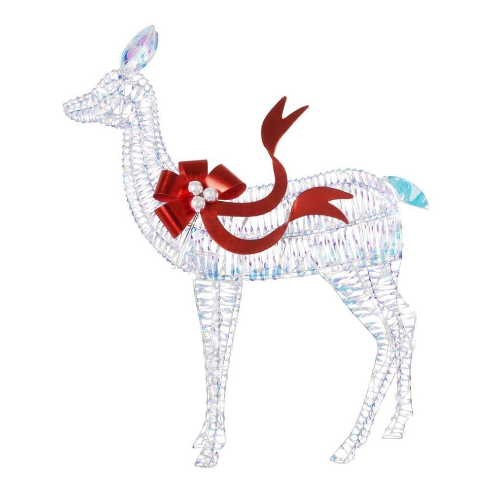 Home Accents Holiday 4 Ft. Iridescent Twist Led Iridescent Reindeer Holiday Yard Decoration