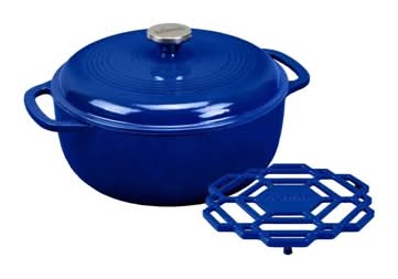 Lodge Cast Iron Enamel Dutch Oven 6 Qt, Blue
