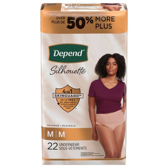Depend Women's Medium Maximum Absorbency Incontinence Underwear (22 ct)