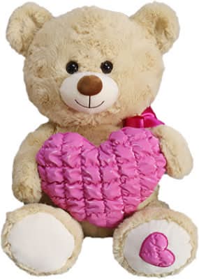Signature Select Cream Bear With Heart 14 Inch - Each