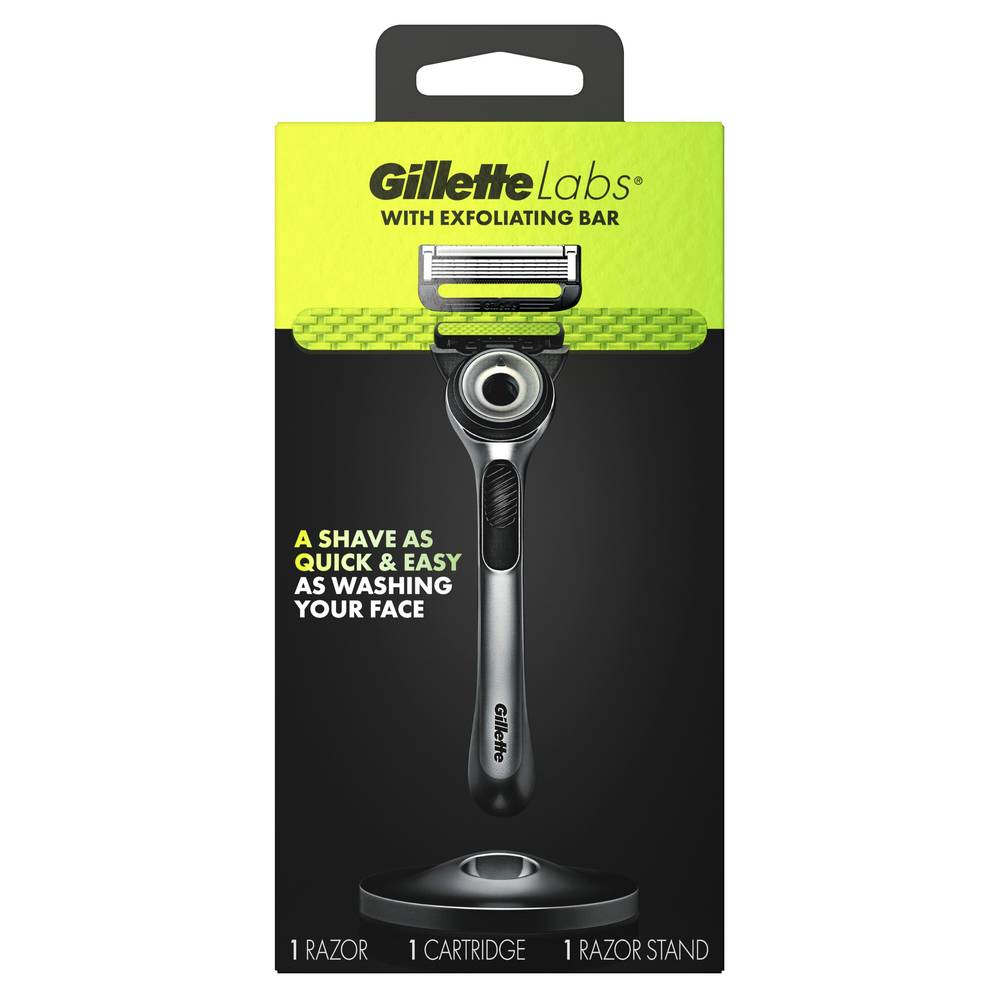 Gillettelabs 5-Blade Razor + 1 Razor Blade Refill + 1 Razor Stand