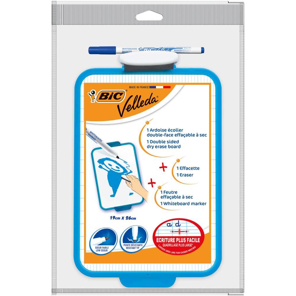 Bic - Ardoise biface marqueur et gomme (19x26 cm)