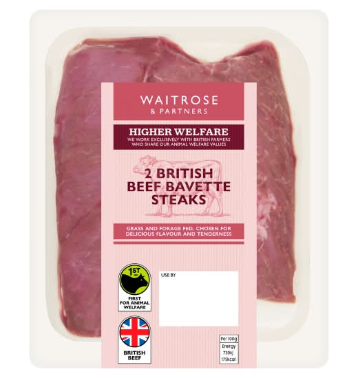 Waitrose & Partners British Beef Bavette Steaks (2 pack)