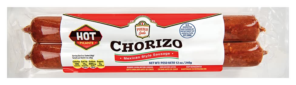 Pueblo Lindo Mexican Style Hot Picante Chorizo Sausage (12 oz)