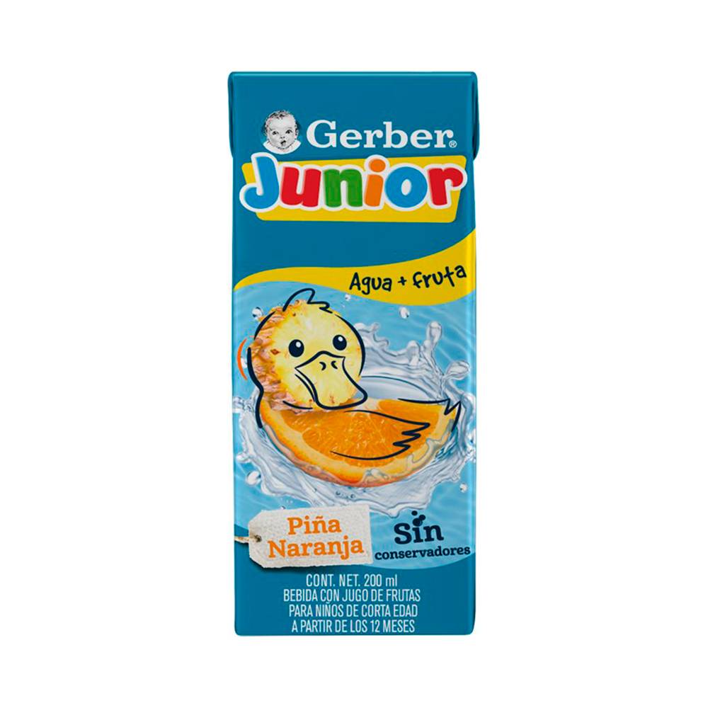 Gerber bebida sabor piña naranja etapa 4 junior (cartón 200 ml)