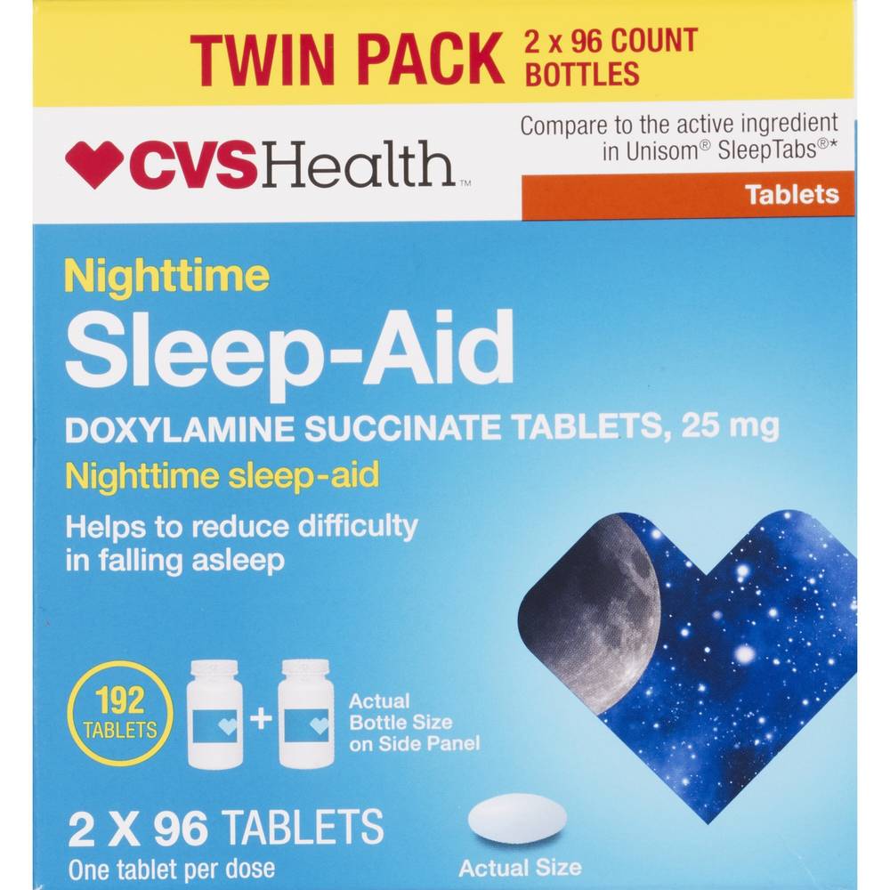CVS Health Nighttime Sleep-Aid Tablets, 192 CT, 2 Bottles