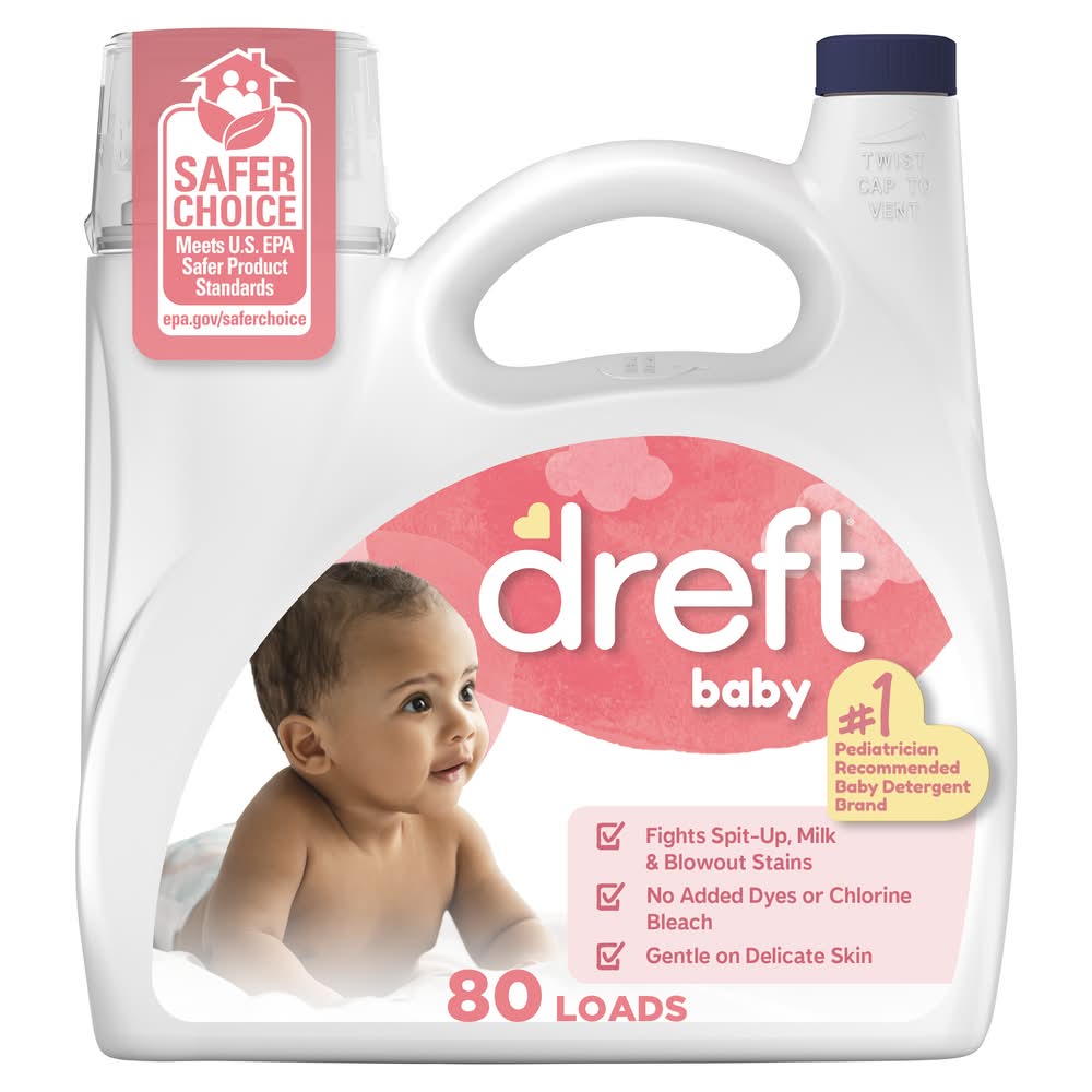 Dreft Newborn He Compatible Hypoallergenic Baby Liquid Laundry Detergent (105 fl oz)