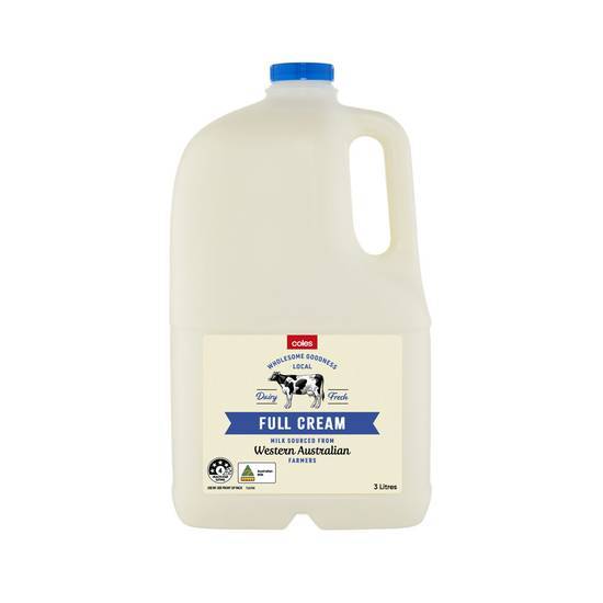 Coles Full Cream Milk (3 L)