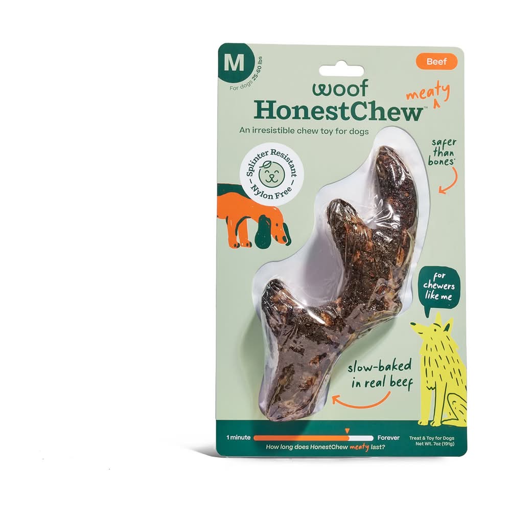 WOOF Meaty HonestChew Antler Durable Dog Chew Toy (Size: Medium)