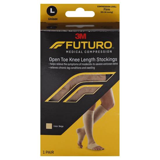 Futuro Therapeutic Open Toe Knee Length Stockings For Men & Women Large