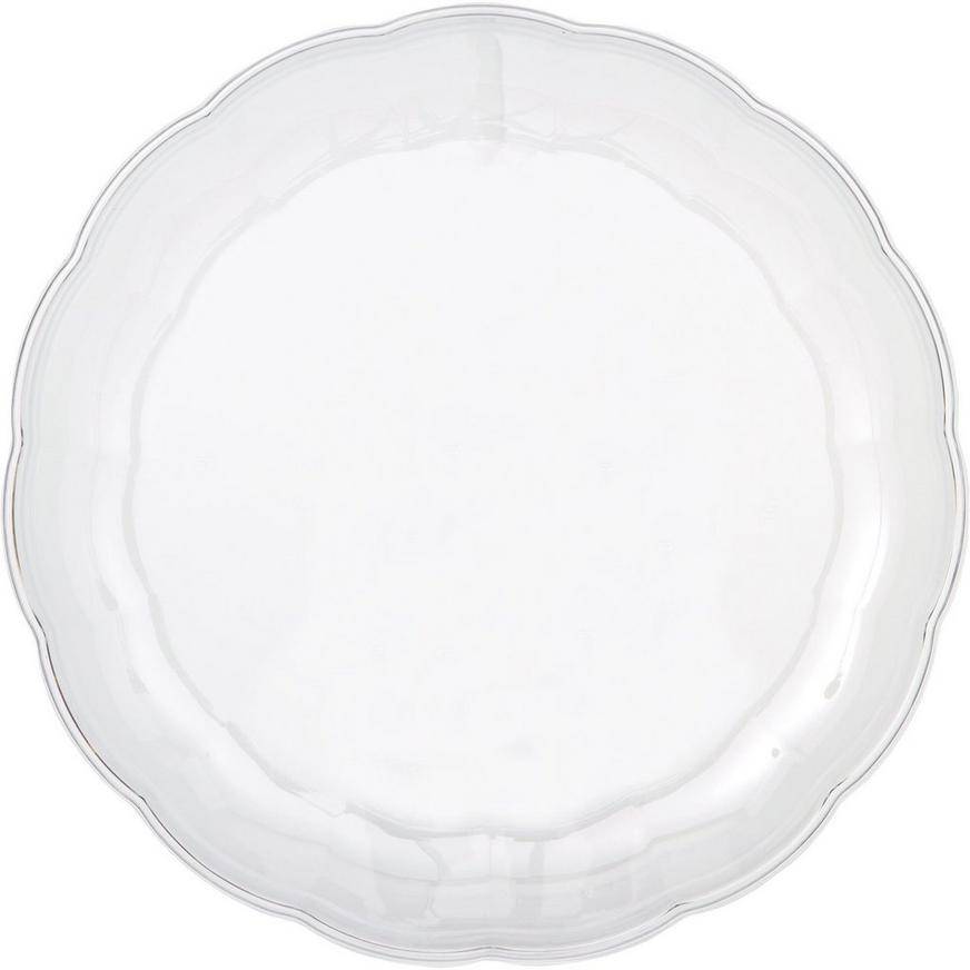 Party City Plastic Scalloped Platter (12in/clear)