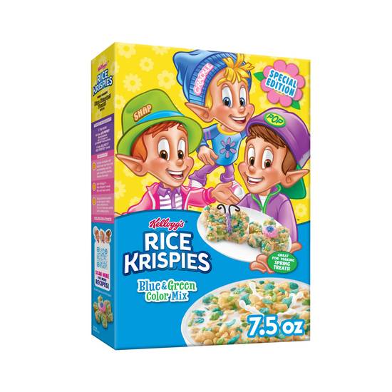 Kellogg's Breakfast Blue and Green Color Mix Cereal (rice krispies)