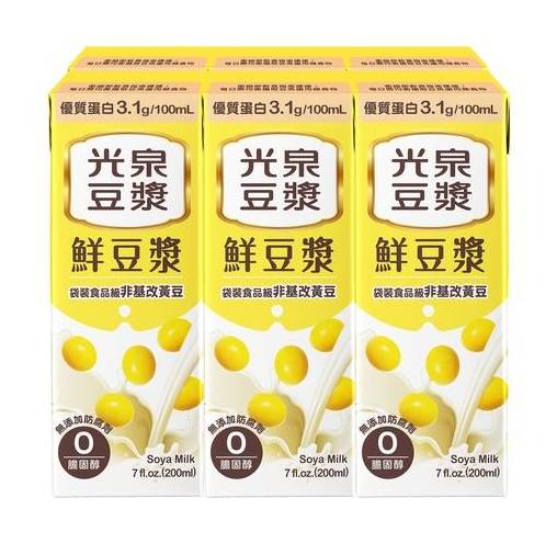 光泉鮮豆漿200ml <200ml毫升 x 1 x 6BOTTLE瓶>