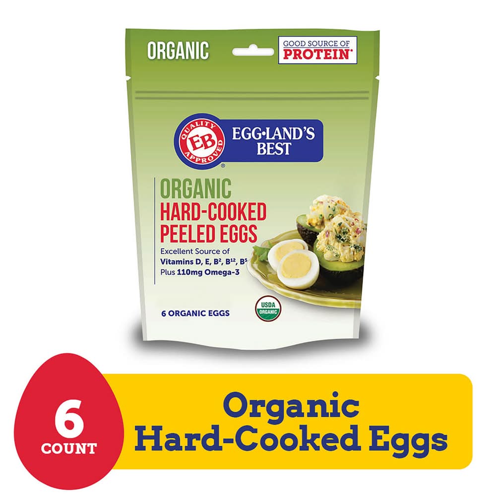 Egglands Best Organic Hard Cooked Eggs, 6 count