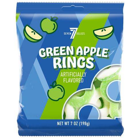 7-Select Gummi Rings (green apple)