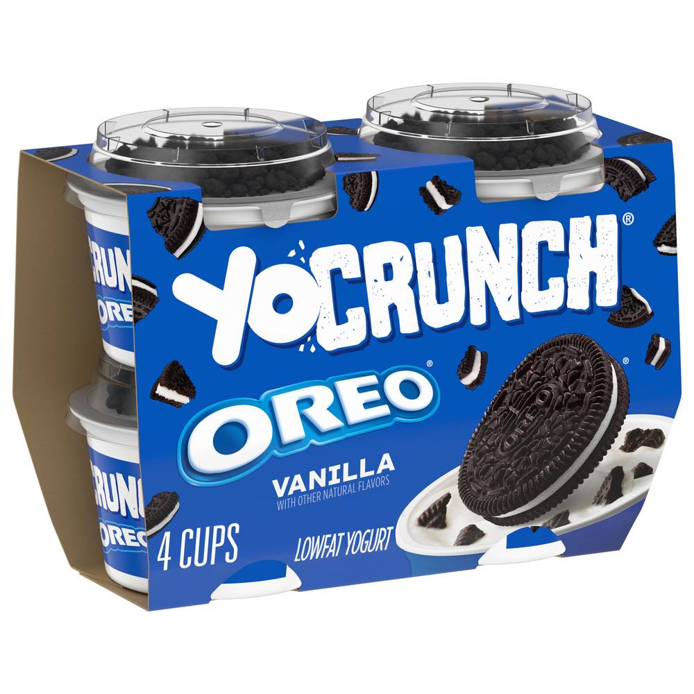 Yocrunch Lowfat Vanilla Yogurt With Oreo Cookie Pieces (4 ct)