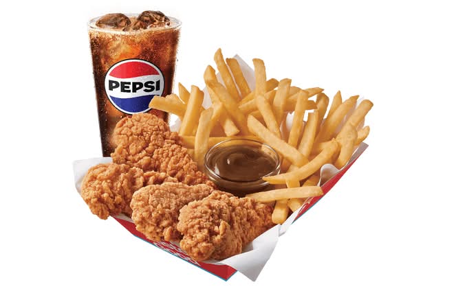 Chicken Strip Basket W/ Drink