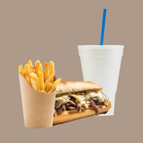 Half Philly Sandwich with Side French Fries Combo