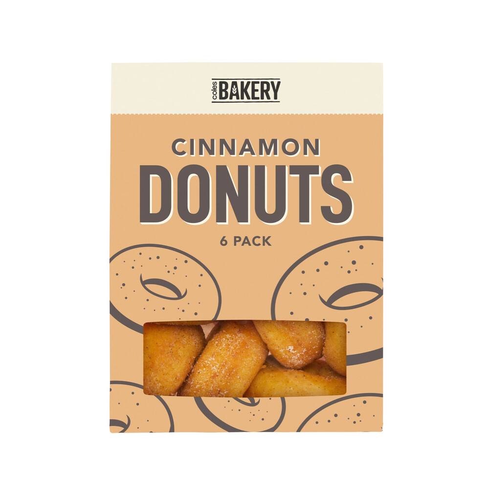 Coles Bakery Cinnamon Donuts (6 pack)