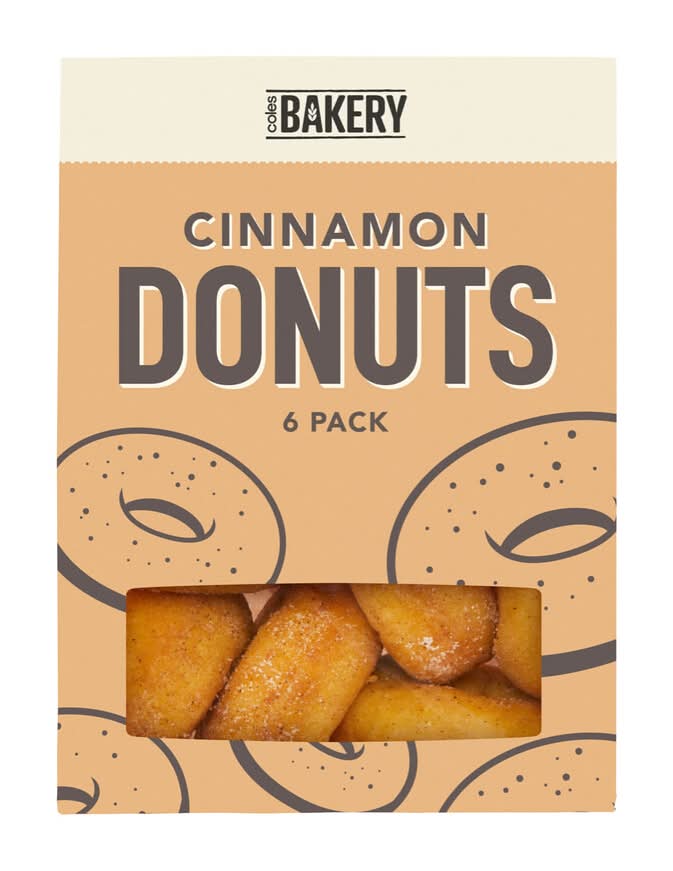 Coles Bakery Cinnamon Donuts (6 pack)