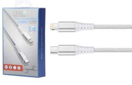 NRG Type-C to Lightning Fast Charging Sync Cable