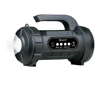 Black Rechargeable Flashlight With Bluetooth Speaker