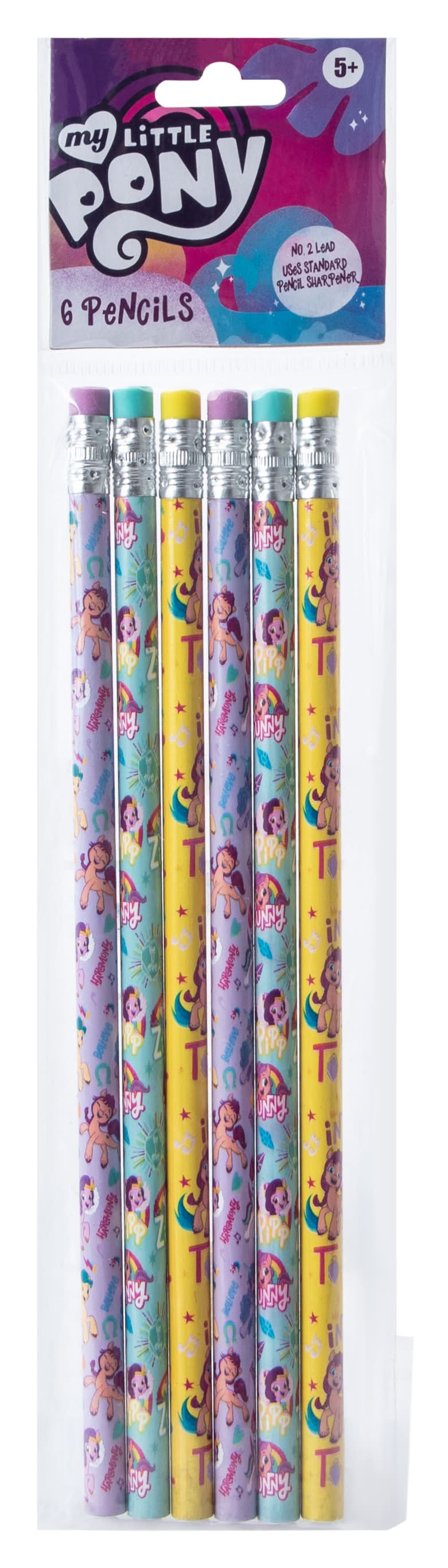 Branded Character No. 2 Lead Pencils 6-Count My Little Pony