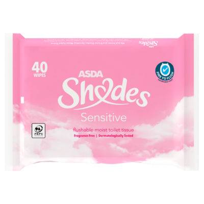 ASDA Shades Sensitive Flushable Moist Toilet Tissue (40 pack)