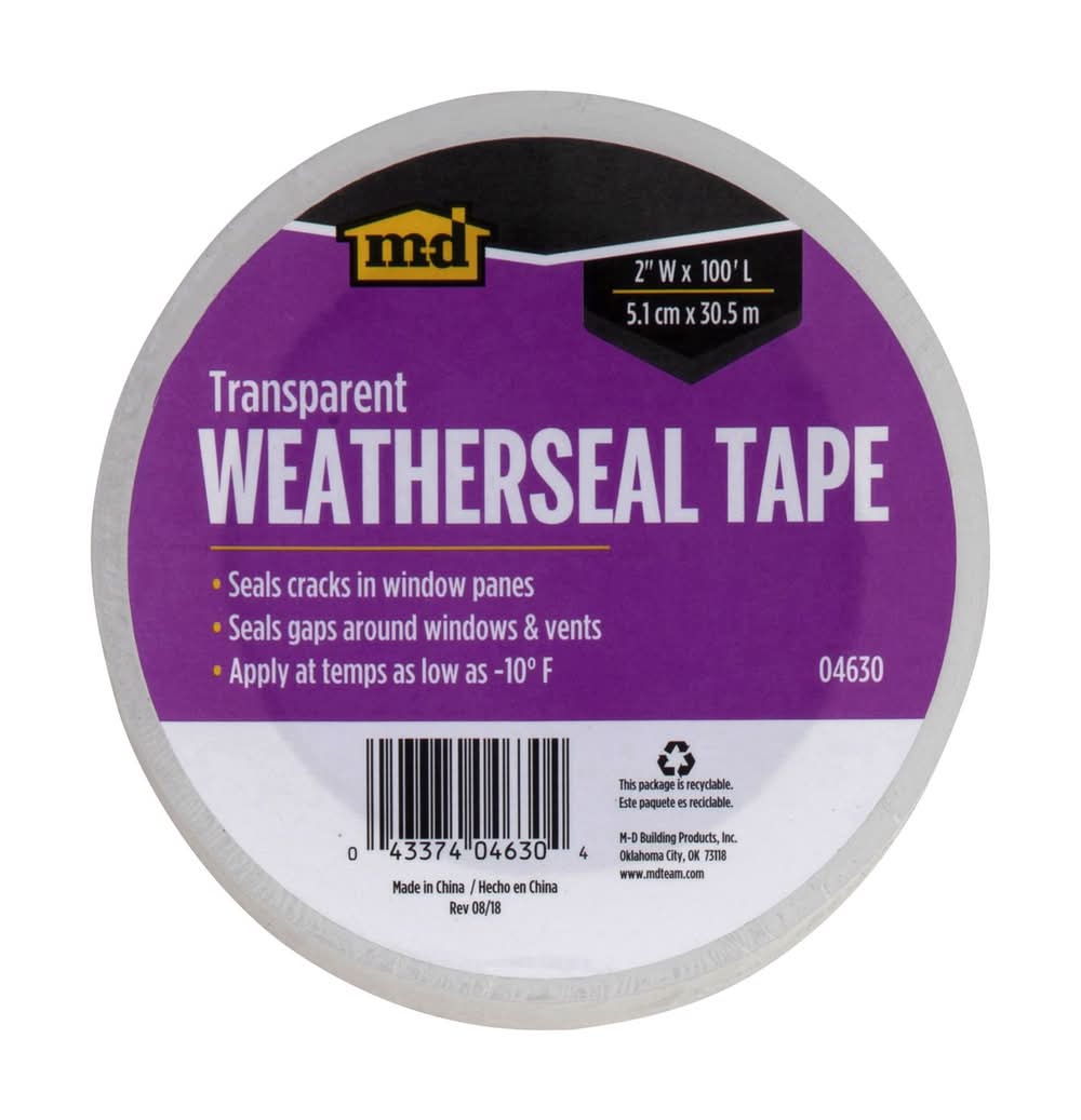 M-D Building Products Clear Polyethylene Weather Stripping Tape For Windows 1200 In. L X 2 In.