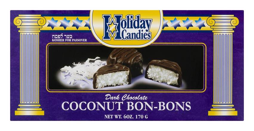 Holiday Candies Kosher Dark Chocolate Coconut Bon-Bons (6 oz)