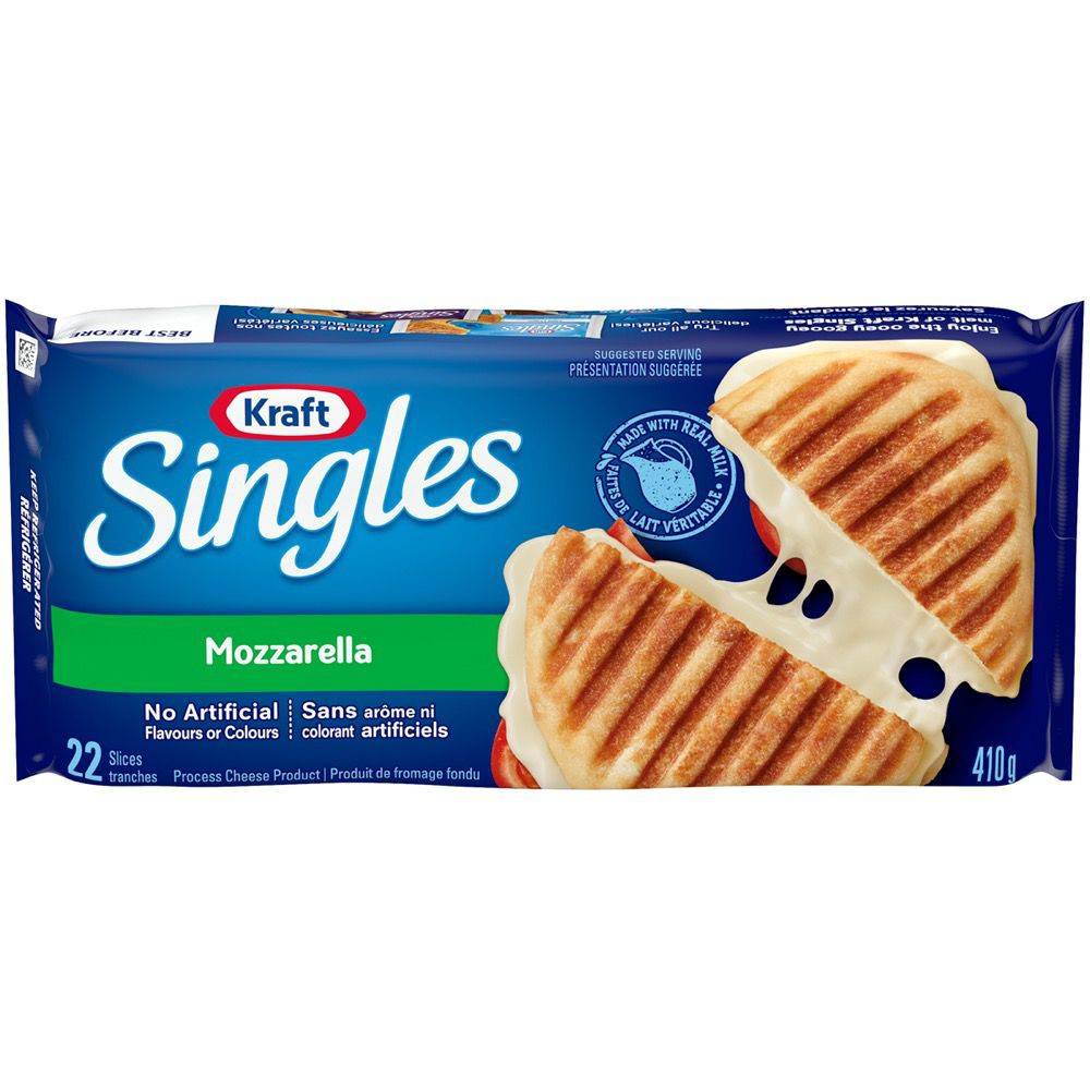 Kraft singles tranches de fromage fondu mozzarella - singles mozzarella cheese slices (410 g)