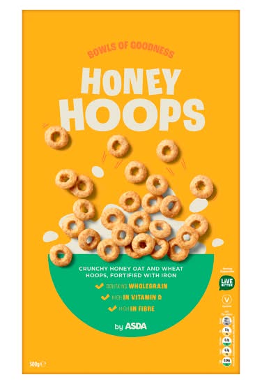 ASDA Honey Hoops (500g)