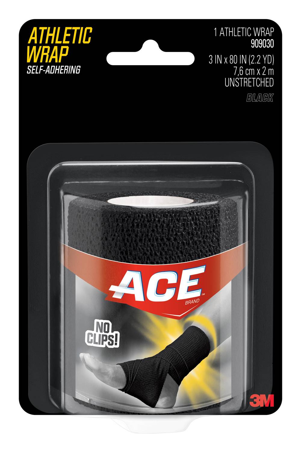 ACE Brand Black 5 Yard Sport 3" Athletic Wrap (1 ct)