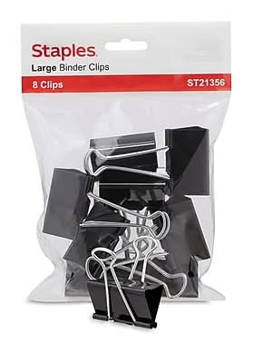 Binder Clip 8Pk Large Black