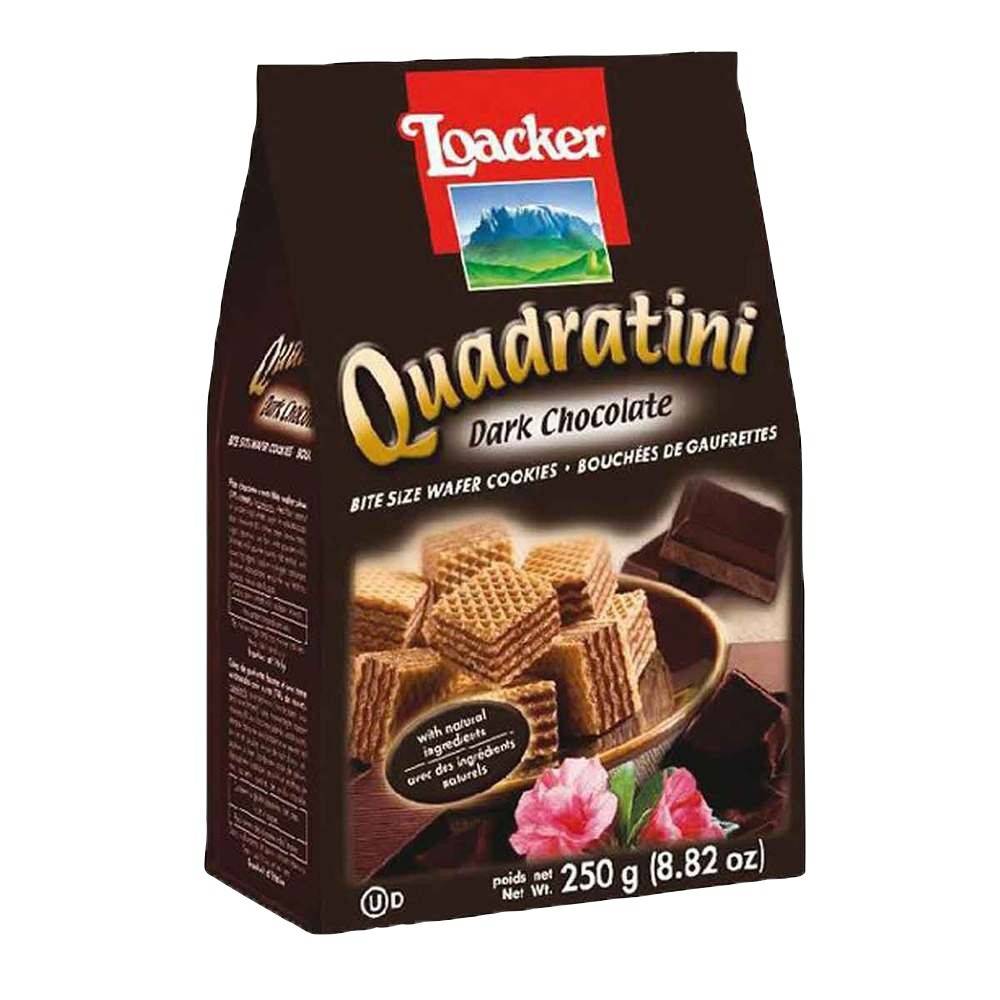 Loacker Quadratini Dark Chocolate Wafer Cookies (250 g)