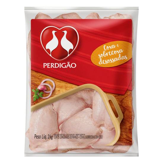 Perdigão coxa com sobrecoxa de frango congelada sem osso (2kg)