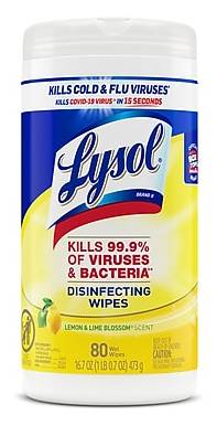 Lysol Disinfecting Wipes, Lemon & Lime Blossom, 80 Wipes/Pack (1920077182)