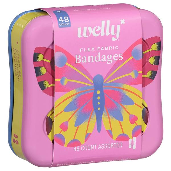 Welly Butterfly Bandages, Assorted (48 ct)