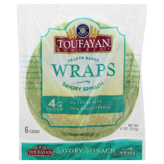 Toufayan Savory Spinach Wraps (6 ct)