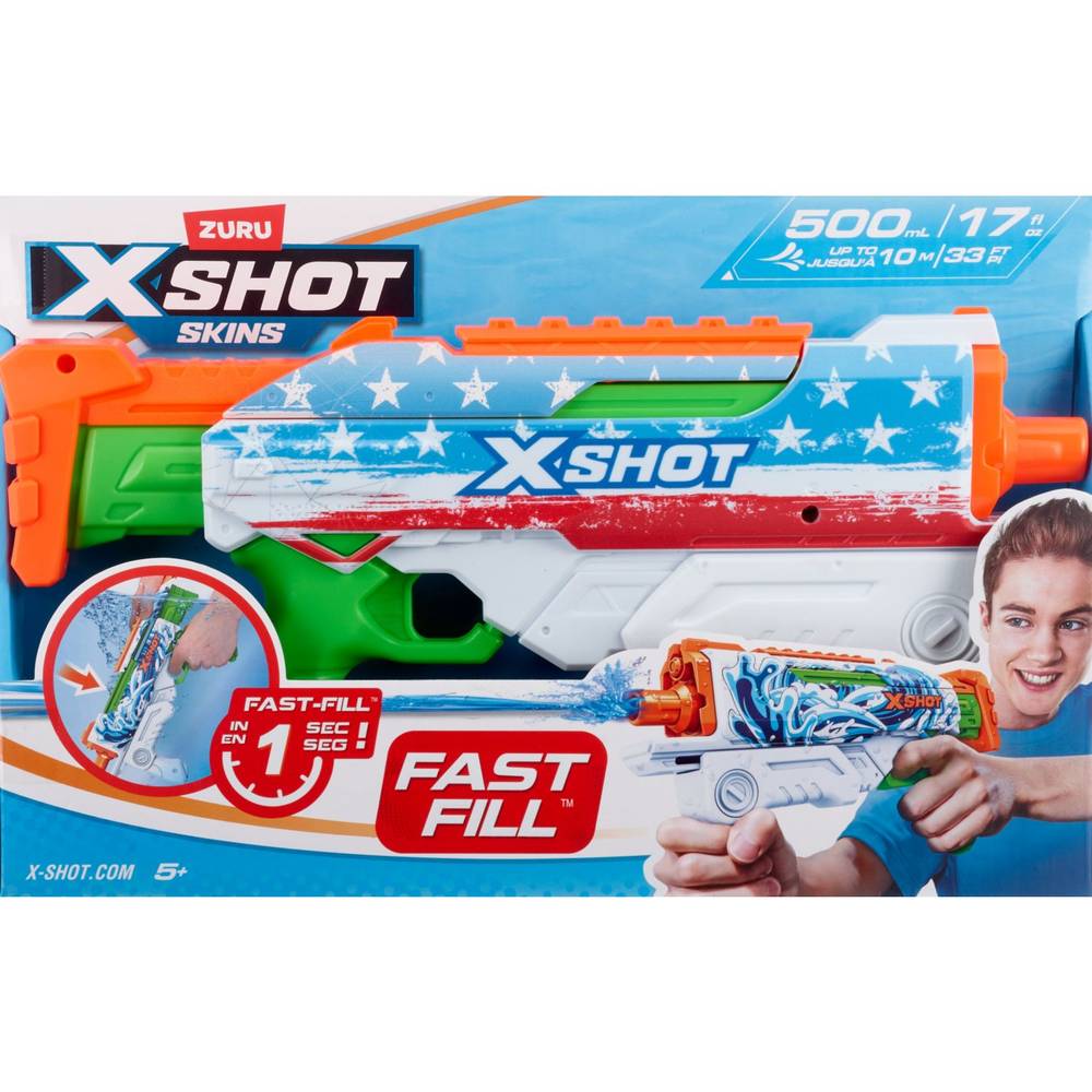 ZURU X-Shot Fast Fill Usa Skins Hyperload Water Blaster