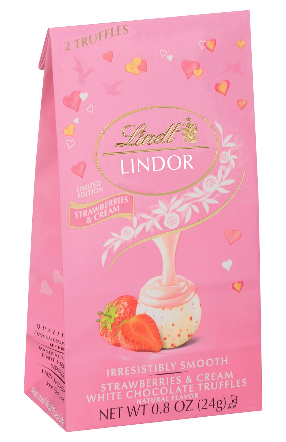 Lindt Strawberries & Cream White Chocolate Truffles (0.8 oz)