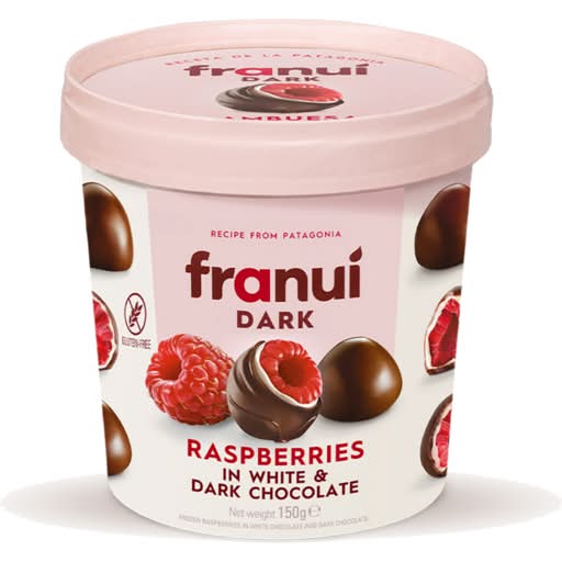 Franuí Raspberries in White & Dark Chocolate (150g)