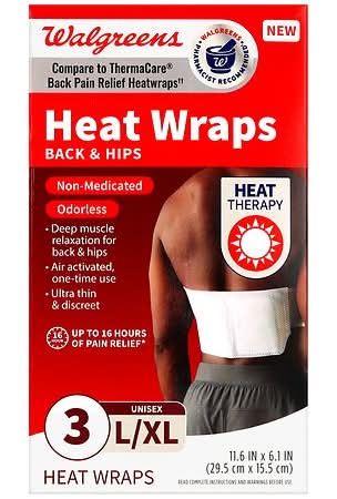 Walgreens Heat Wraps For Back & Hips, L-XL (3 ct)