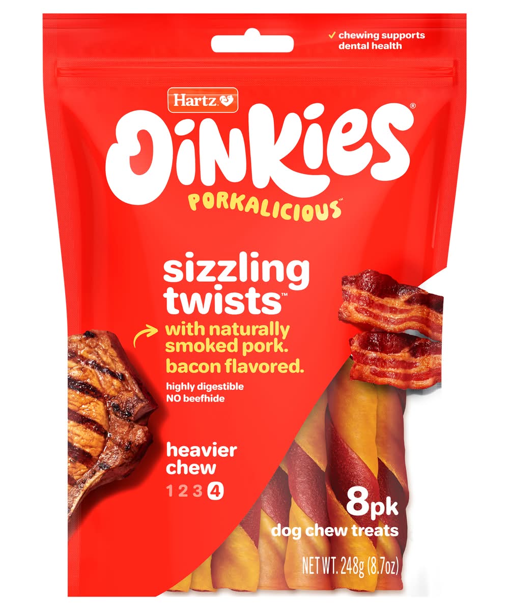 Hartz Oinkies Smoked Bacon Flavored Wrap Pig Skin Treats (8.7 oz, 8 ct)