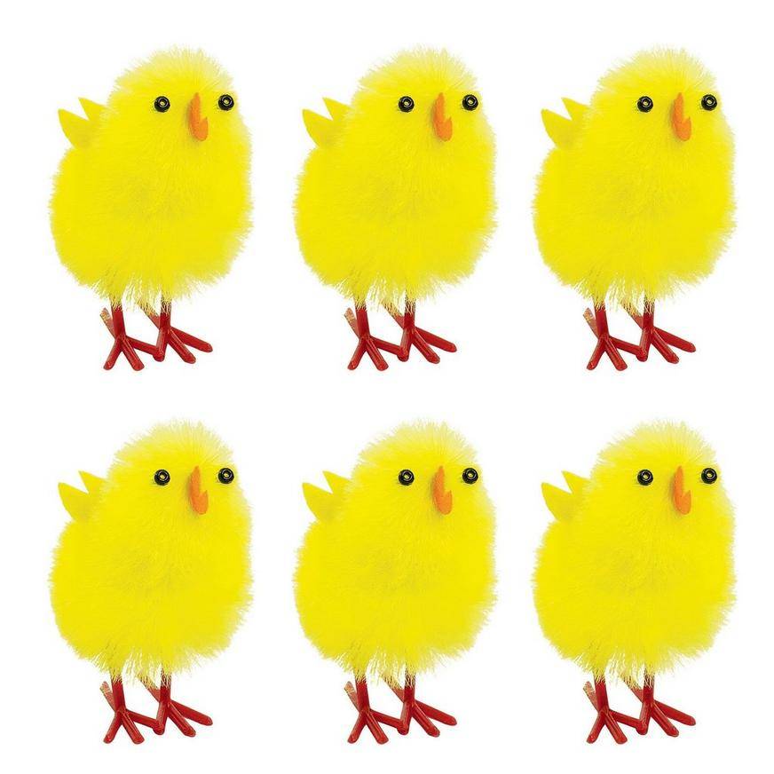 Chenille Easter Chicks 6ct