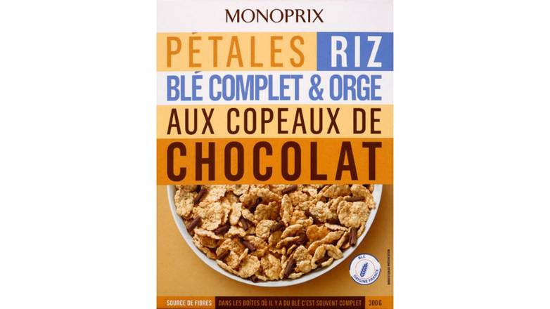 Monoprix - Pétales de riz blé complet (chocolat)